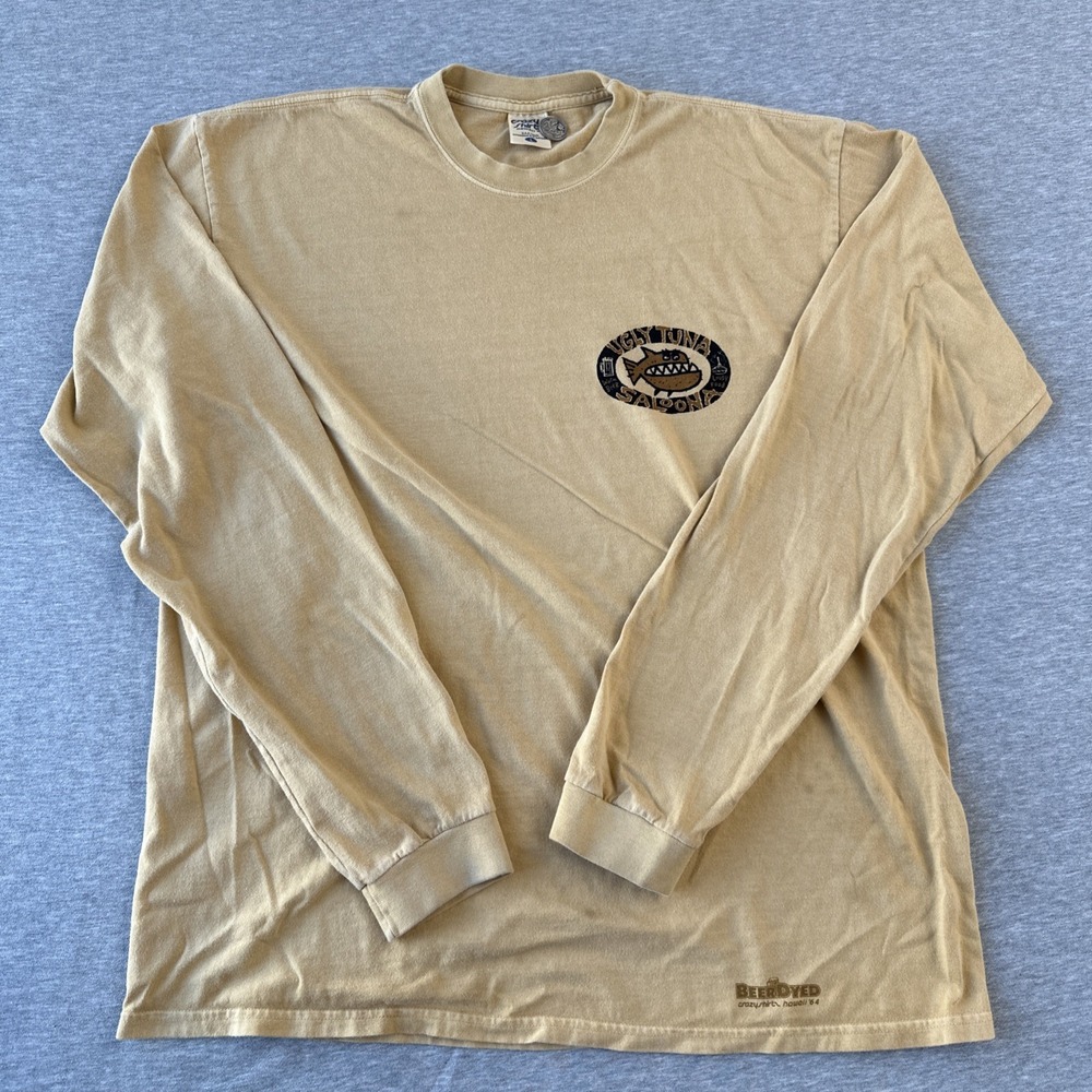 Mens Size Large Vintage Crazy Shirts Hawaii Beer Dyed T-Shirt Ugly Tuna SF CA